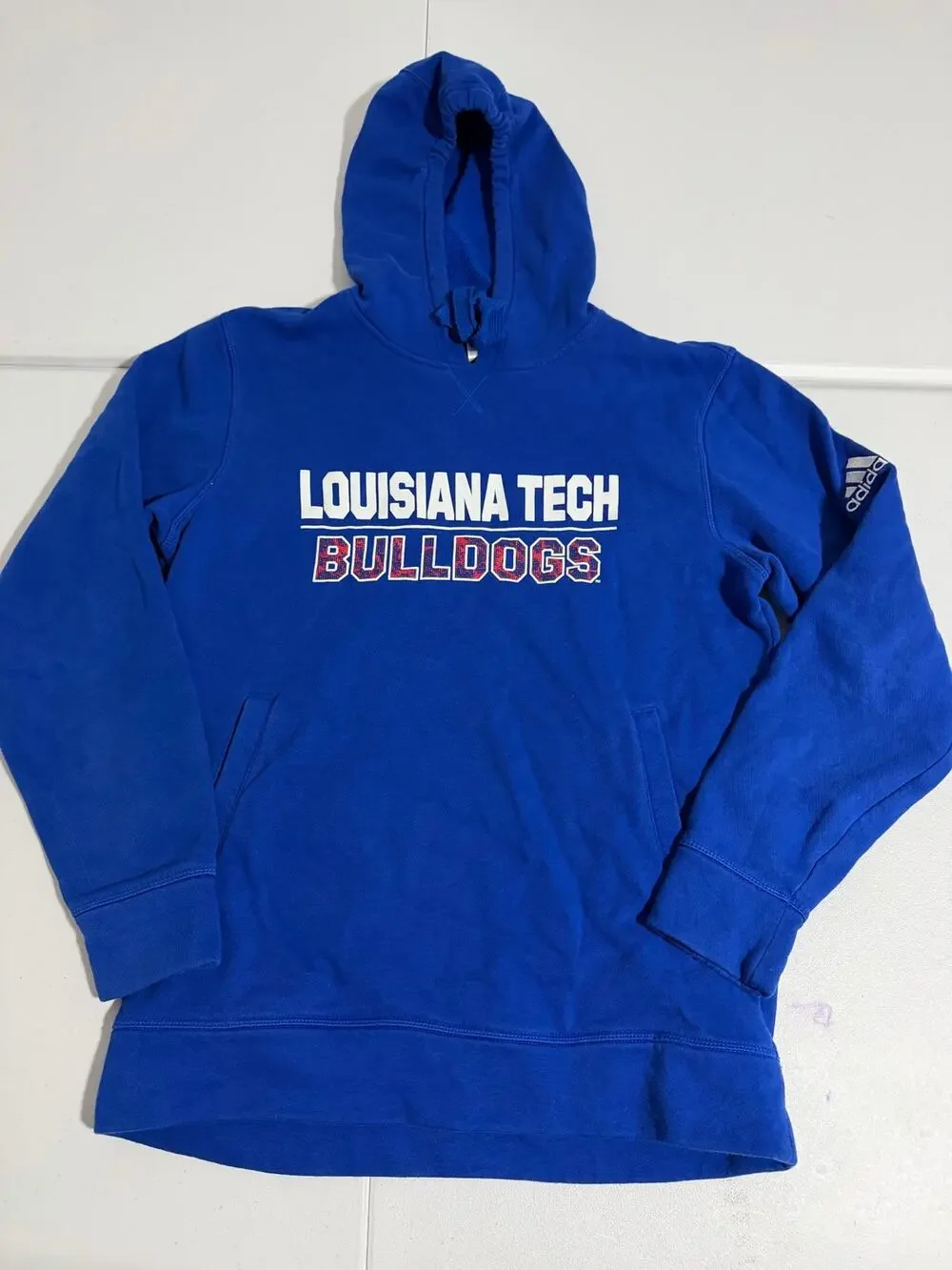 Adidas Louisiana Tech Bulldogs Hoodie Mens Medium Blue Pullover Sweatshirt